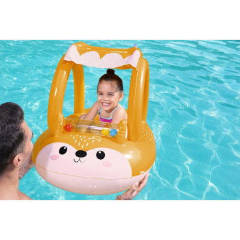 Dmuchany Ponton Lisek dla dzieci 3+ BESTWAY 94x66cm + Dmuchany daszek + Sensoryczna grzechotka